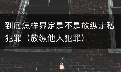 到底怎样界定是不是放纵走私犯罪（放纵他人犯罪）