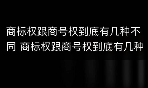 商标权跟商号权到底有几种不同 商标权跟商号权到底有几种不同之处