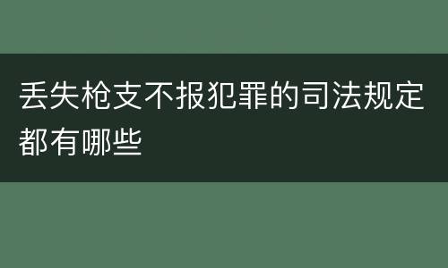 丢失枪支不报犯罪的司法规定都有哪些