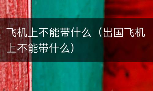 飞机上不能带什么（出国飞机上不能带什么）