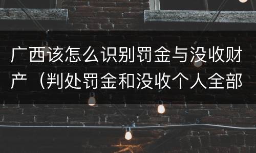 广西该怎么识别罚金与没收财产（判处罚金和没收个人全部财产如何执行）