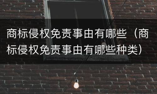 商标侵权免责事由有哪些（商标侵权免责事由有哪些种类）