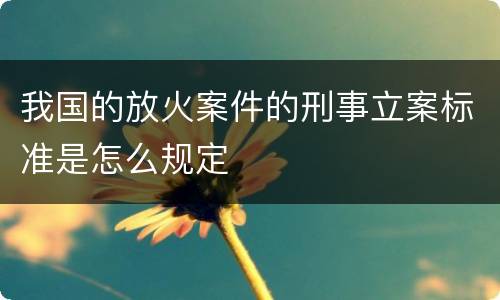 我国的放火案件的刑事立案标准是怎么规定