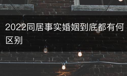 2022同居事实婚姻到底都有何区别