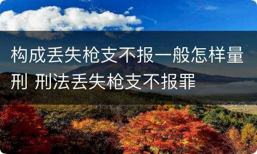 构成丢失枪支不报一般怎样量刑 刑法丢失枪支不报罪