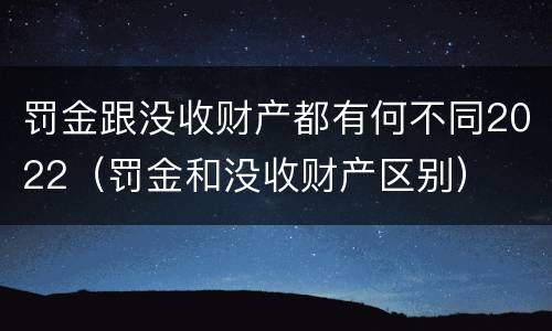 罚金跟没收财产都有何不同2022（罚金和没收财产区别）