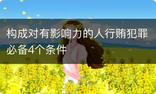 构成对有影响力的人行贿犯罪必备4个条件