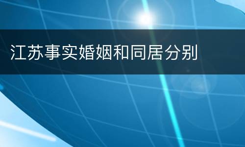 江苏事实婚姻和同居分别