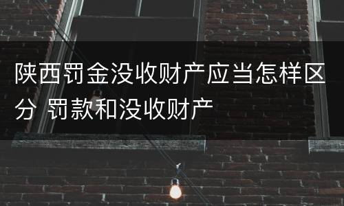 陕西罚金没收财产应当怎样区分 罚款和没收财产