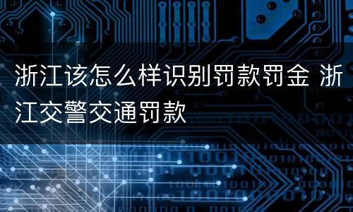 浙江该怎么样识别罚款罚金 浙江交警交通罚款