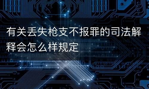 有关丢失枪支不报罪的司法解释会怎么样规定