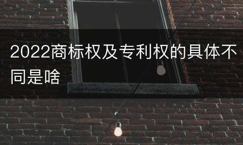 2022商标权及专利权的具体不同是啥