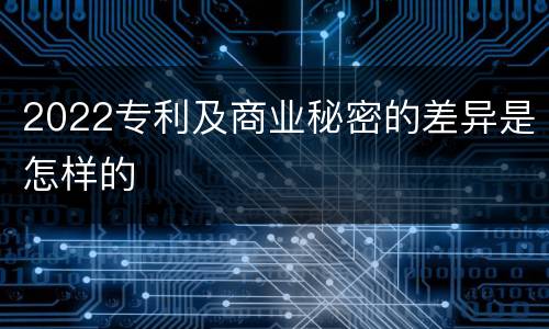 2022专利及商业秘密的差异是怎样的