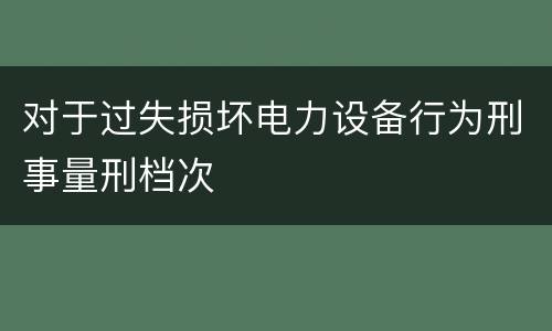 对于过失损坏电力设备行为刑事量刑档次
