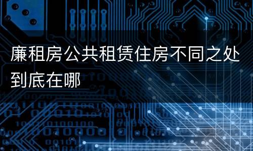 廉租房公共租赁住房不同之处到底在哪