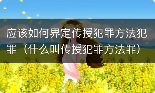 应该如何界定传授犯罪方法犯罪（什么叫传授犯罪方法罪）