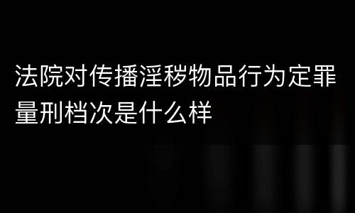 法院对传播淫秽物品行为定罪量刑档次是什么样
