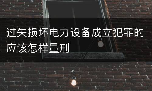 过失损坏电力设备成立犯罪的应该怎样量刑