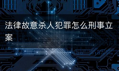 法律故意杀人犯罪怎么刑事立案