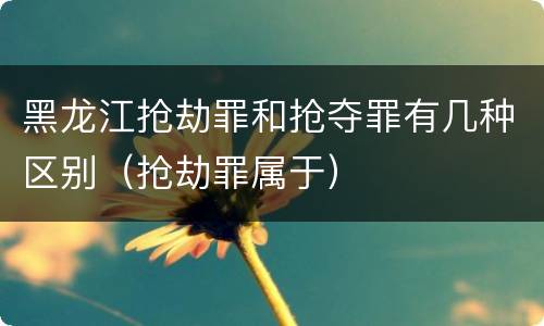 黑龙江抢劫罪和抢夺罪有几种区别（抢劫罪属于）