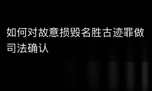 如何对故意损毁名胜古迹罪做司法确认