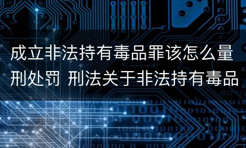 成立非法持有毒品罪该怎么量刑处罚 刑法关于非法持有毒品罪的规定