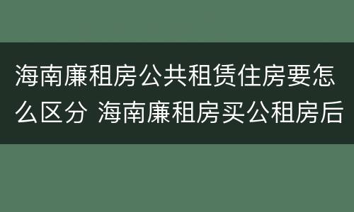 海南廉租房公共租赁住房要怎么区分 海南廉租房买公租房后悔了