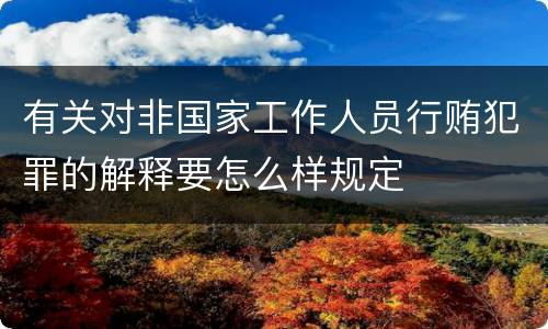 有关对非国家工作人员行贿犯罪的解释要怎么样规定