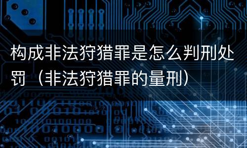 构成非法狩猎罪是怎么判刑处罚（非法狩猎罪的量刑）