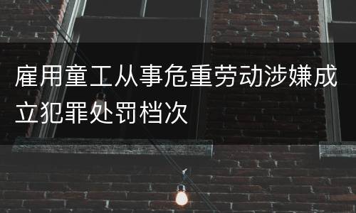 雇用童工从事危重劳动涉嫌成立犯罪处罚档次