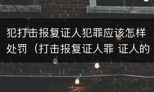 犯打击报复证人犯罪应该怎样处罚（打击报复证人罪 证人的范围）