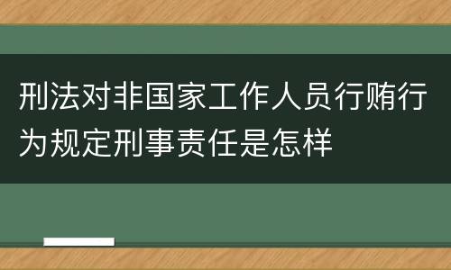 刑法对非国家工作人员行贿行为规定刑事责任是怎样