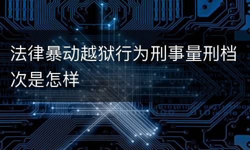 法律暴动越狱行为刑事量刑档次是怎样