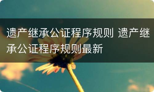 遗产继承公证程序规则 遗产继承公证程序规则最新