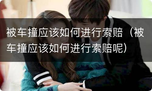 被车撞应该如何进行索赔（被车撞应该如何进行索赔呢）