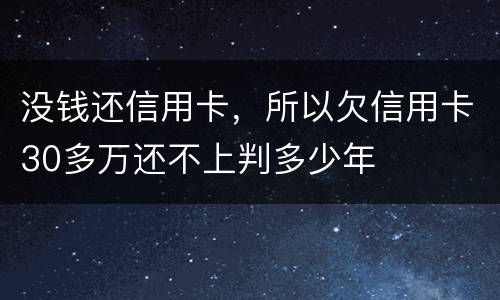 没钱还信用卡，所以欠信用卡30多万还不上判多少年