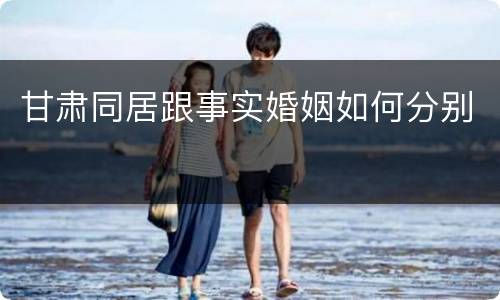 甘肃同居跟事实婚姻如何分别