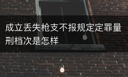 成立丢失枪支不报规定定罪量刑档次是怎样