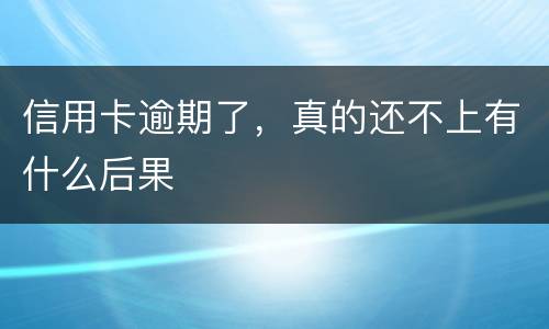 信用卡逾期了，真的还不上有什么后果