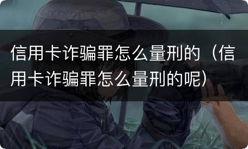 信用卡诈骗罪怎么量刑的（信用卡诈骗罪怎么量刑的呢）