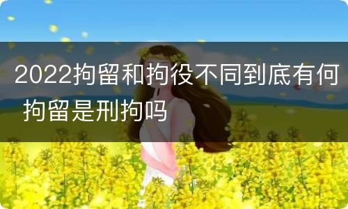 2022拘留和拘役不同到底有何 拘留是刑拘吗