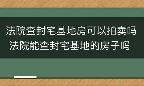 法院查封宅基地房可以拍卖吗 法院能查封宅基地的房子吗