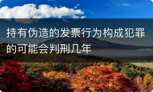 持有伪造的发票行为构成犯罪的可能会判刑几年