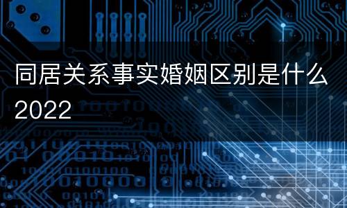 同居关系事实婚姻区别是什么2022