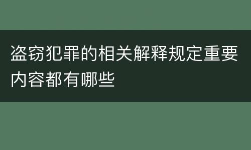 盗窃犯罪的相关解释规定重要内容都有哪些