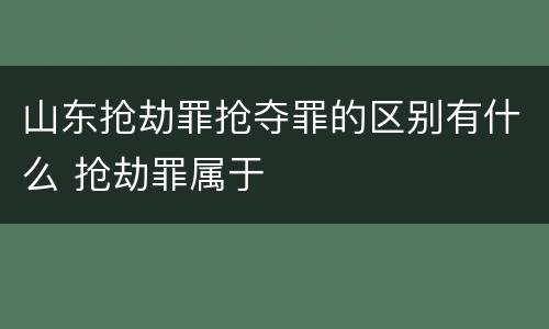 山东抢劫罪抢夺罪的区别有什么 抢劫罪属于
