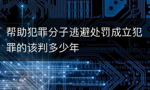 帮助犯罪分子逃避处罚成立犯罪的该判多少年