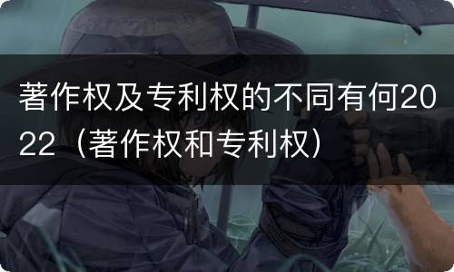 著作权及专利权的不同有何2022（著作权和专利权）