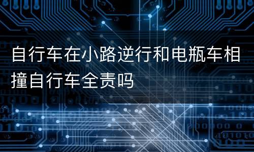 自行车在小路逆行和电瓶车相撞自行车全责吗