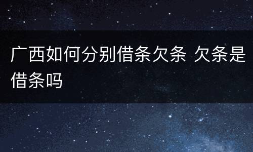 广西如何分别借条欠条 欠条是借条吗